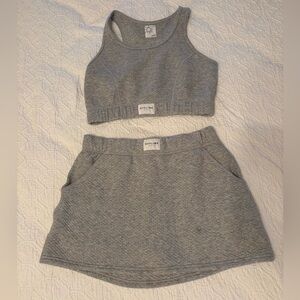 Aerie Gray Tank Top and Skirt Set
